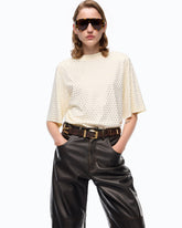 T-Shirt mit Strass und Logo - | Pinko