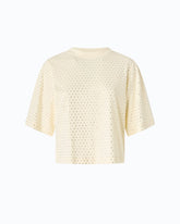 T-shirt with rhinestones and logo - | Pinko