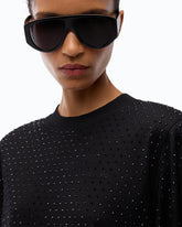 T-Shirt mit Strass und Logo - | Pinko