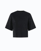 T-Shirt mit Strass und Logo - | Pinko