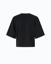T-Shirt mit Strass und Logo - | Pinko