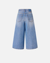 Wide-leg denim Bermuda shorts - | Pinko