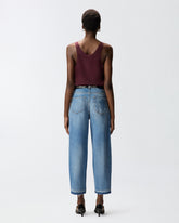 Vest top in sand wash silk - | Pinko