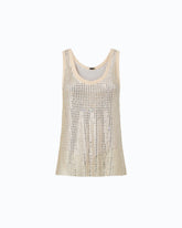 Canottiera in mesh con cristalli - | Pinko