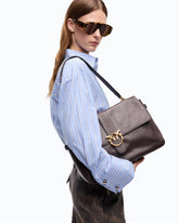 Borsa a spalla grande Extra Love Bag One Slouchy in pelle new biker - | Pinko