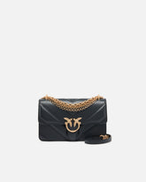 Sac porté épaule Mini Love Bag One en cuir et cuir nappa à chevrons et triple chaîne - | Pinko