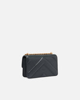 Sac porté épaule Mini Love Bag One en cuir et cuir nappa à chevrons et triple chaîne - | Pinko