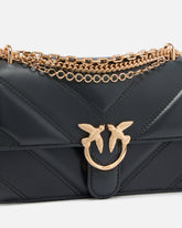 Sac porté épaule Mini Love Bag One en cuir et cuir nappa à chevrons et triple chaîne - | Pinko
