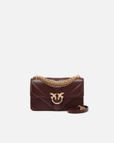 Mini Love Bag One shoulder bag in chevron leather and nappa with triple chain - | Pinko