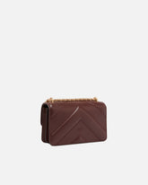 Borsa a spalla Mini Love Bag One in pelle e nappa chevron con tripla catena - | Pinko