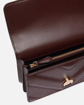 Borsa a spalla Mini Love Bag One in pelle e nappa chevron con tripla catena - | Pinko