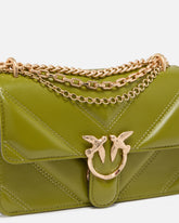 Mini Love Bag One shoulder bag in chevron leather and nappa with triple chain - | Pinko