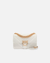 Borsa a spalla Mini Love Bag One in pelle e nappa chevron con tripla catena - | Pinko