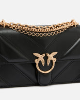 Τσάντα ώμου Mini Love Bag One από δέρμα και nappa με σχέδιο ζιγκ-ζαγκ και τριπλή αλυσίδα - | Pinko