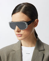 Occhiali da sole a mascherina con brillantini - | Pinko