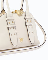 Leather Mini Escape Bag bowling bag - White | Pinko