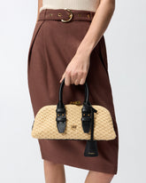 Borsa piccola a mano Escape Bag Horizontal in rafia - Beige | Pinko