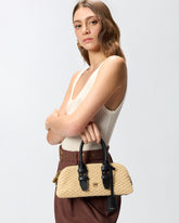 Petit sac à main Escape Bag Horizontal en raphia - | Pinko