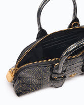Borsa media in pelle stampa coccodrillo con pois dorati - | Pinko