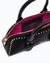 Medium leather bowling handbag with studs PINKO Galleria - | Pinko