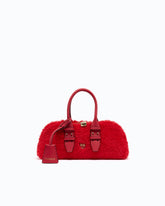 Petit sac à main Escape Bag Horizontal effet teddy avec détails en cuir - | Pinko