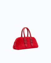 Petit sac à main Escape Bag Horizontal effet teddy avec détails en cuir - | Pinko