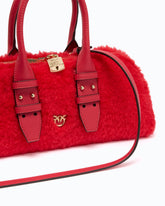 Petit sac à main Escape Bag Horizontal effet teddy avec détails en cuir - | Pinko