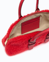 Petit sac à main Escape Bag Horizontal effet teddy avec détails en cuir - | Pinko