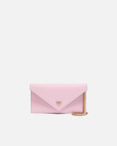 Small smooth leather envelope clutch bag with Love Birds logo - | Pinko