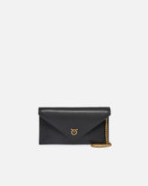 Borsa a bustina piccola in pelle liscia con logo Love Birds - | Pinko