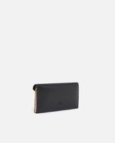 Borsa a bustina piccola in pelle liscia con logo Love Birds - Nero | Pinko