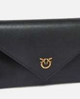 Petite pochette enveloppe en cuir lisse à logo Love Birds - | Pinko