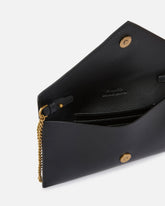 Small smooth leather envelope clutch bag with Love Birds logo - | Pinko