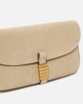 Saddle Flat medium shoulder bag in suede - | Pinko