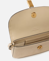 Saddle Flat medium shoulder bag in suede - | Pinko