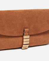 Saddle Flat medium shoulder bag in suede - | Pinko