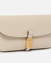 Borsa a spalla media Saddle Flat in pelle - Bianco | Pinko