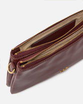 Borsa a tracolla Mini Double Bag piccola in pelle con tracolla - Burgundy | Pinko