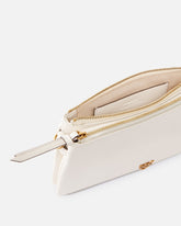 Borsa a tracolla Mini Double Bag piccola in pelle con tracolla - Bianco | Pinko