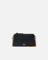 Borsa a tracolla Mini Double Bag piccola in pelle con tracolla - Nero | Pinko