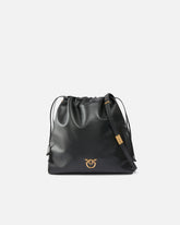 Borsa a spalla Mini Slouchy Bag in pelle con logo Love Birds - | Pinko
