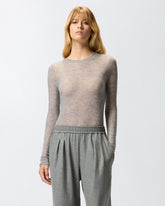 Maglia girocollo con paillettes - | Pinko