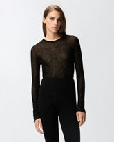T-shirt à col rond à paillettes - | Pinko