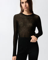 T-shirt à col rond à paillettes - | Pinko