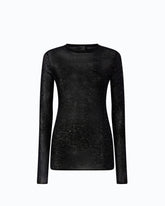 T-shirt à col rond à paillettes - | Pinko