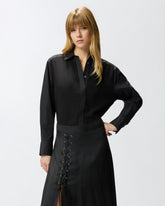 Camicia in popeline e crêpe - | Pinko