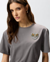 T-shirt z biżuteryjną aplikacją Love Birds - | Pinko