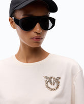 T-shirt con applicazione gioiello Love Birds - | Pinko