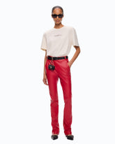 T-Shirt „Too Glam To Give A Damn“ mit Strasssteinen - Mehrfarbig Beige-Braun | Pinko