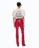 T-Shirt „Too Glam To Give A Damn“ mit Strasssteinen - Mehrfarbig Beige-Braun | Pinko